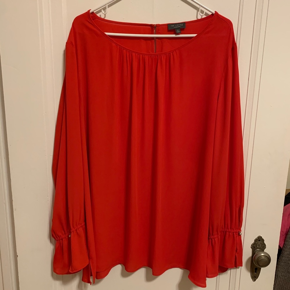 The Limited Sheer Long-Sleeve Top with Bell Cuffs